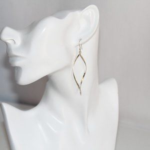Sterling Silver Twisted Marquis Drop Earrings